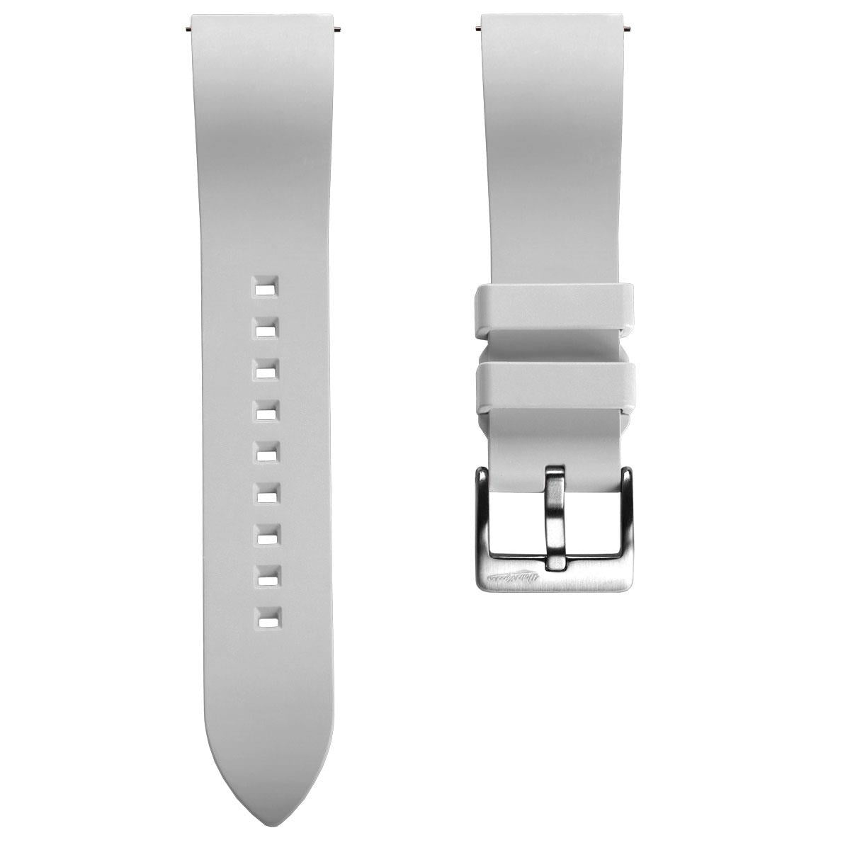 WatchGecko Sennen Quick-Release FKM Rubber Watch Strap - White