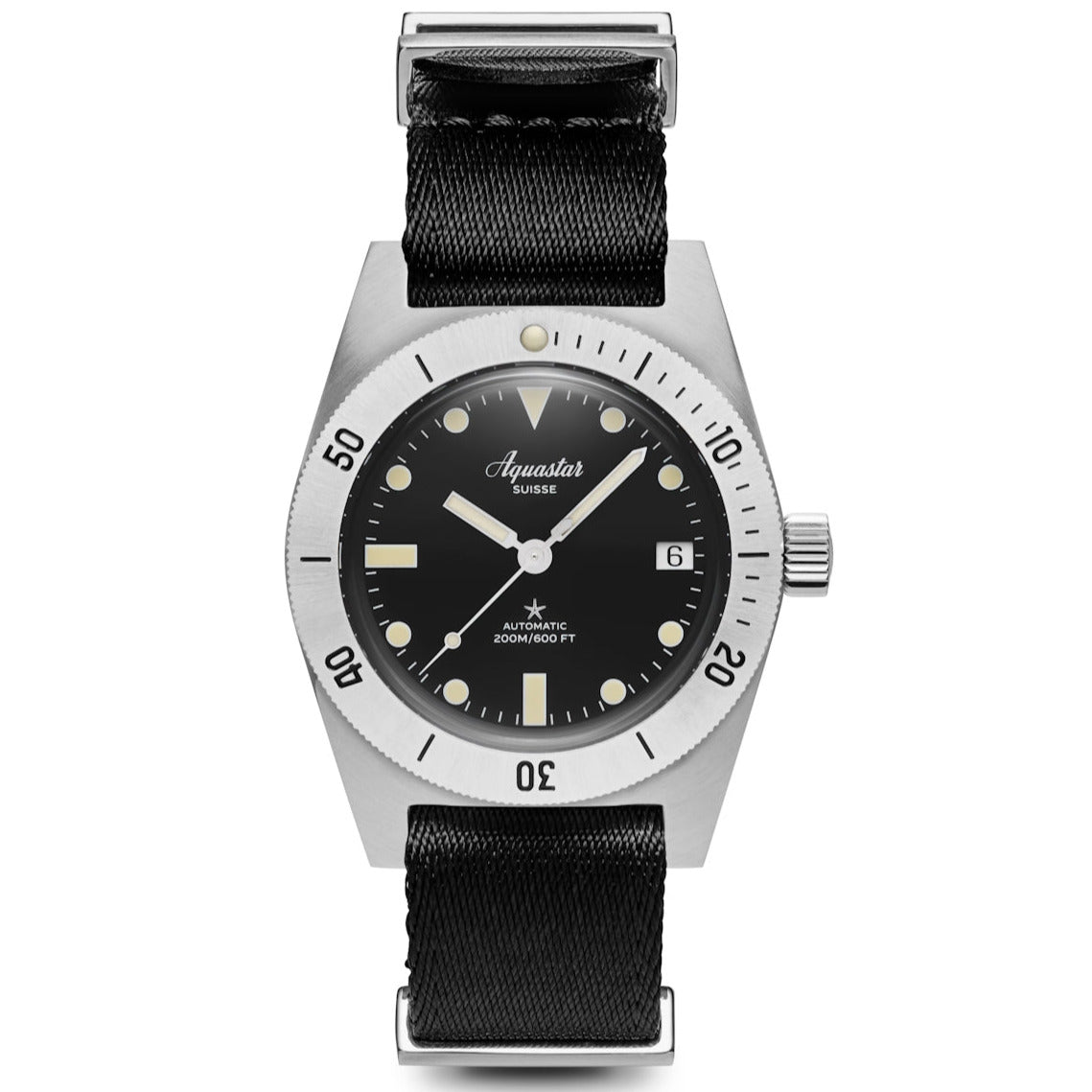 Aquastar Model 60 Black Dial on Nylon Strap