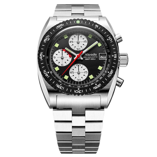 Nivada Grenchen Autochron Reverse Panda - Bracelet