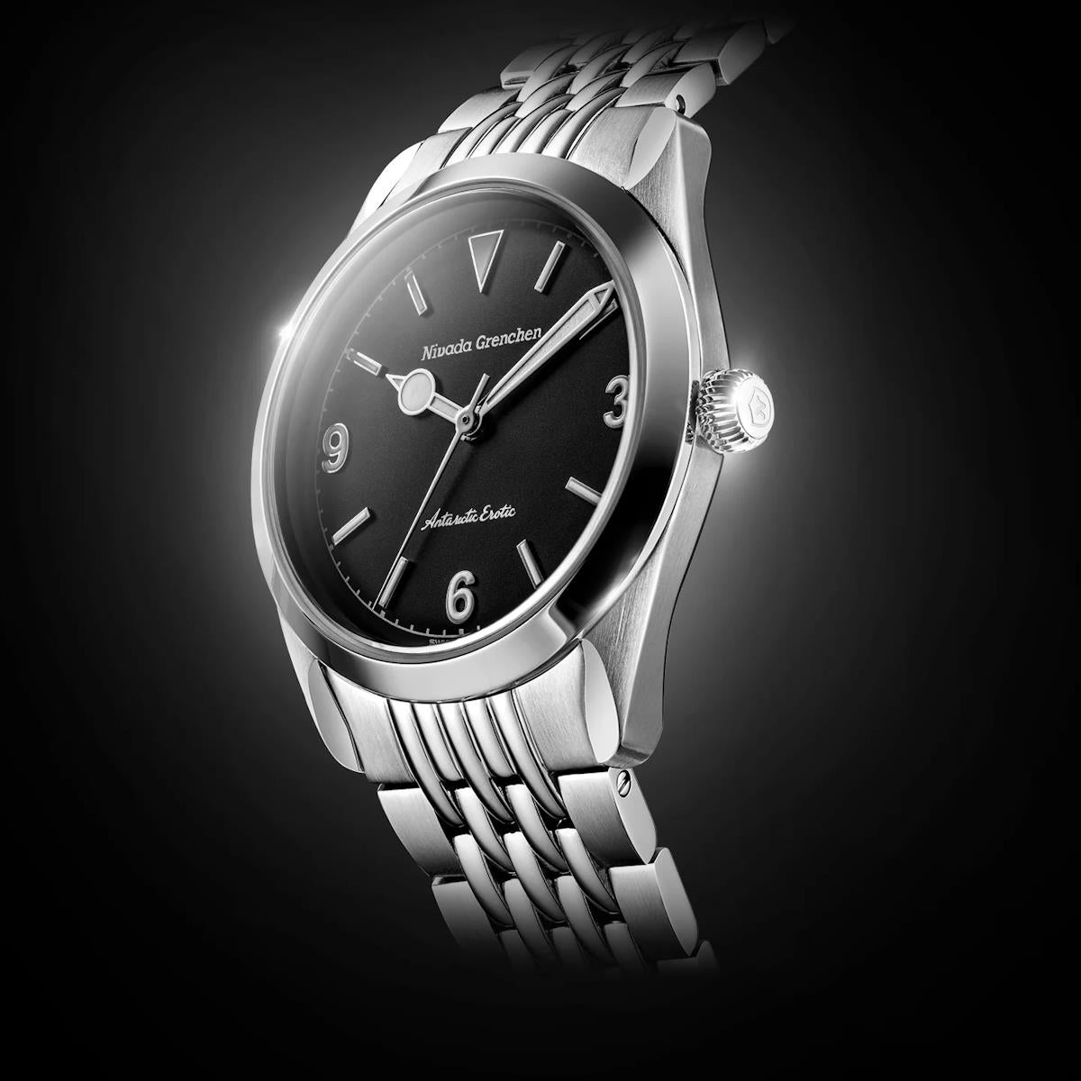 Nivada Grenchen Antarctic Erotic Black with white Super Luminova