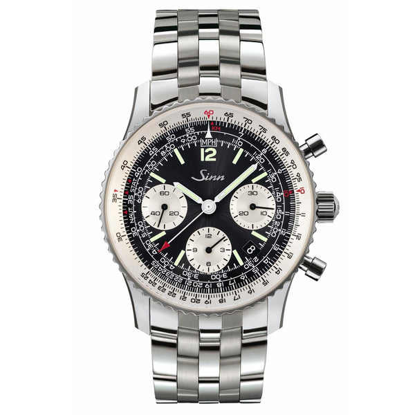 Sinn 903 St II Navigation Chronograph - Steel Bracelet - Black