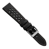 Ashdown Togo Leather Racing Watch Strap - Black / Beige