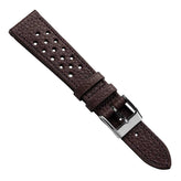 Ashdown Togo Leather Racing Watch Strap - Dark Brown