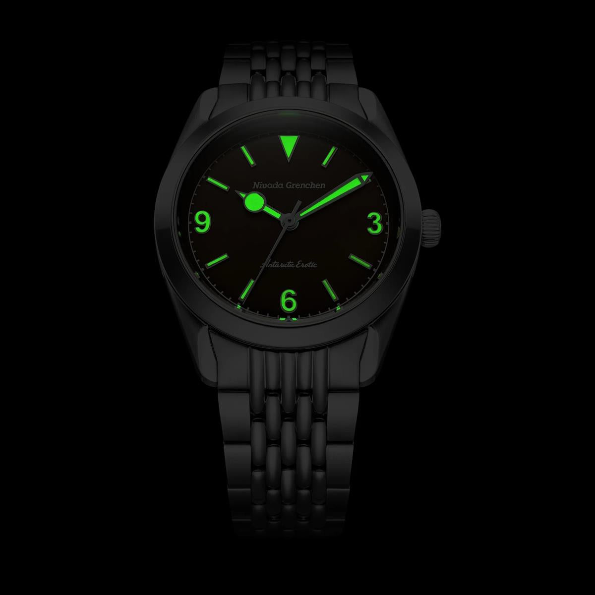 Nivada Grenchen Antarctic Erotic Black with white Super Luminova