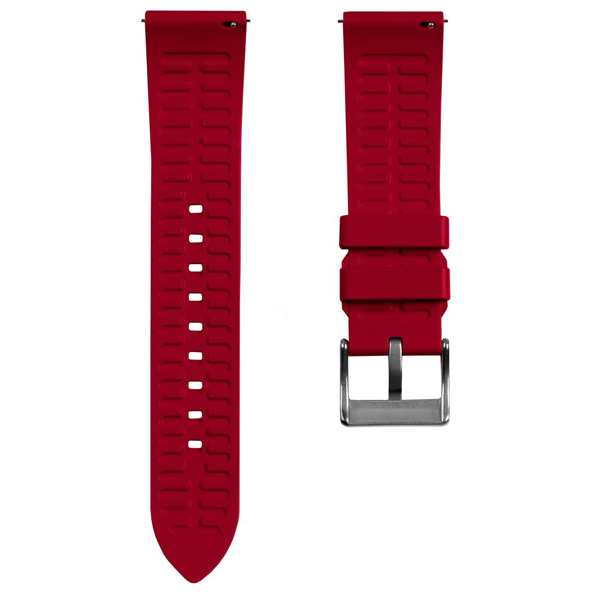 WatchGecko Sennen Quick-Release FKM Rubber Watch Strap - Red