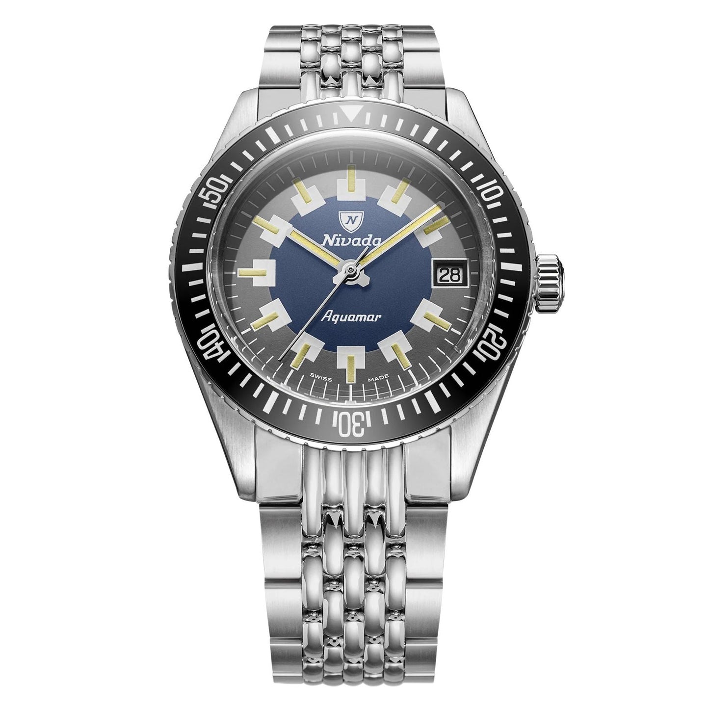 Nivada Grenchen Antarctic Aquamar Vintage - 38mm - Beads of Rice