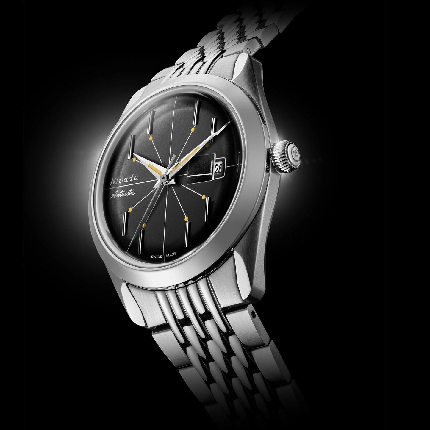 Nivada Grenchen Antarctic Spider Silver - 38mm - Beads of Rice