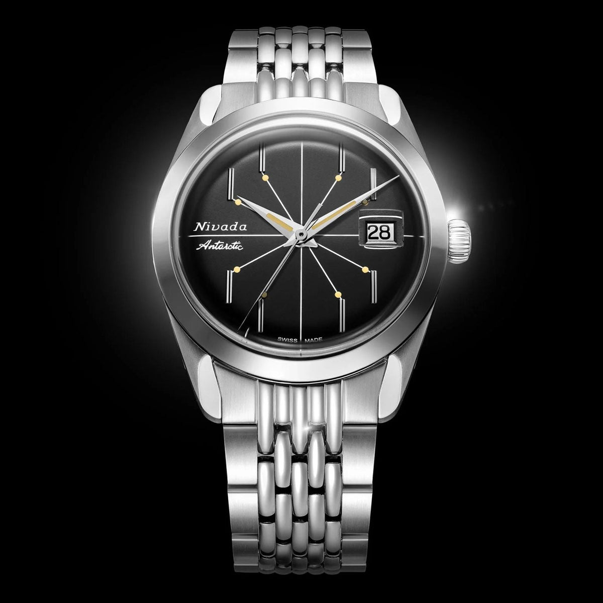 Nivada Grenchen Antarctic Spider Silver - 38mm - Beads of Rice