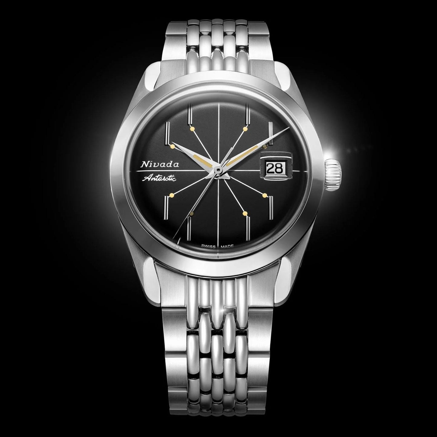 Nivada Grenchen Antarctic Spider Silver - 38mm - Beads of Rice