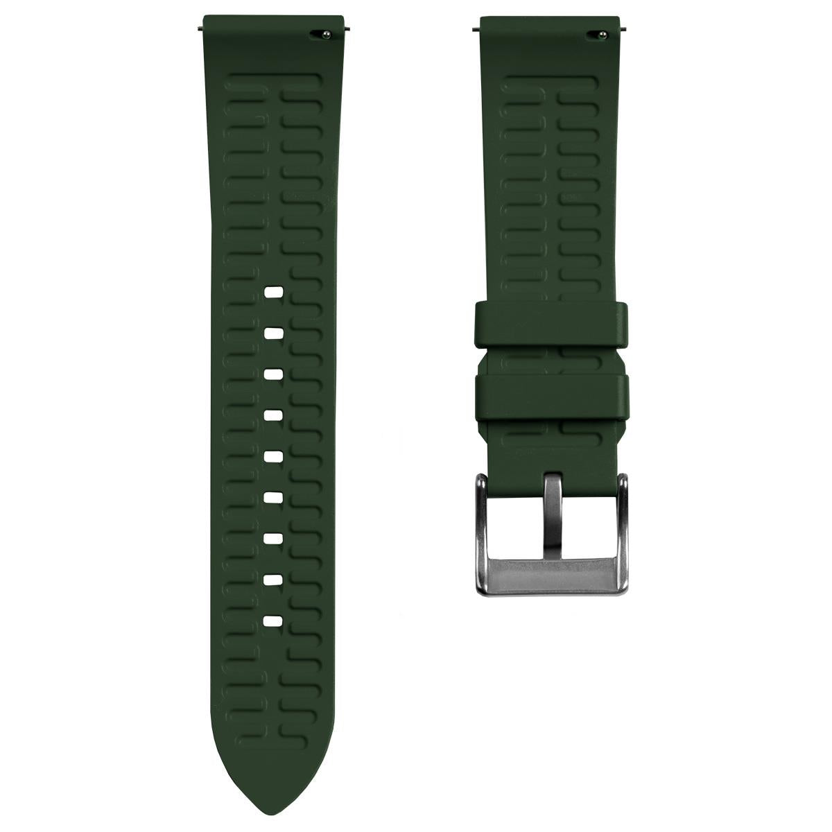 WatchGecko Sennen Quick-Release FKM Rubber Watch Strap - Green