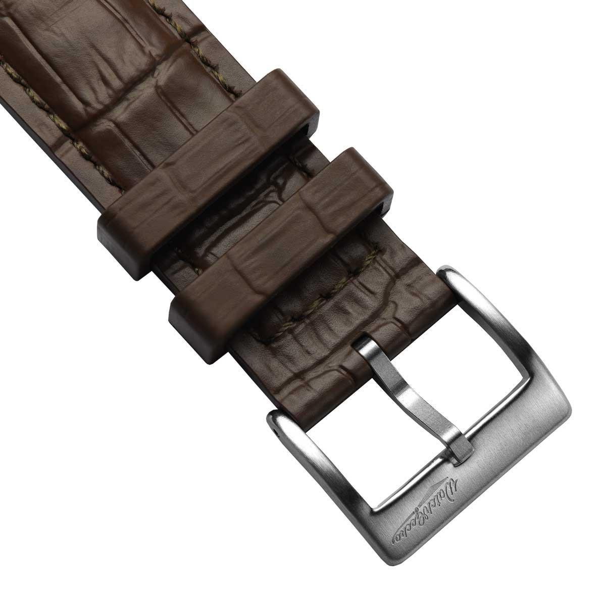 Everglade Alligator Pattern FKM Rubber Strap - Saddle Brown