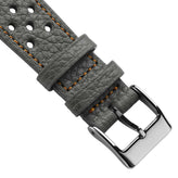 Ashdown Togo Leather Racing Watch Strap - Grey / Orange
