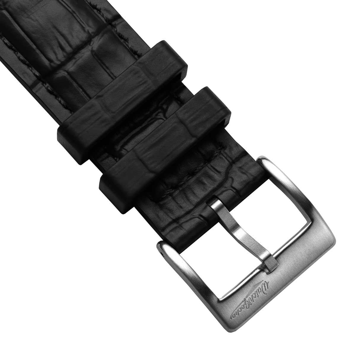 Everglade Alligator Pattern FKM Rubber Strap - Jet Black