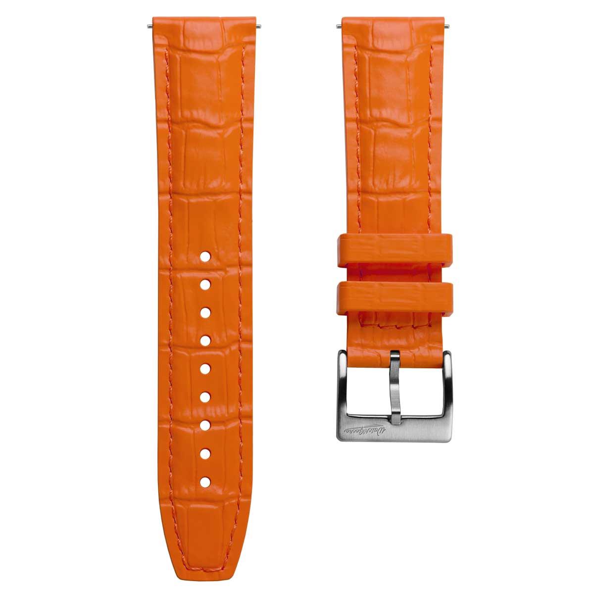 Everglade Alligator Pattern FKM Rubber Strap - Signal Orange