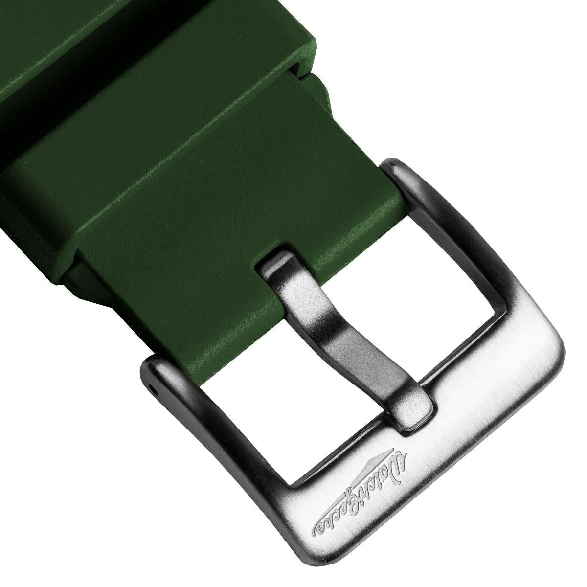 WatchGecko Sennen Quick-Release FKM Rubber Watch Strap - Green