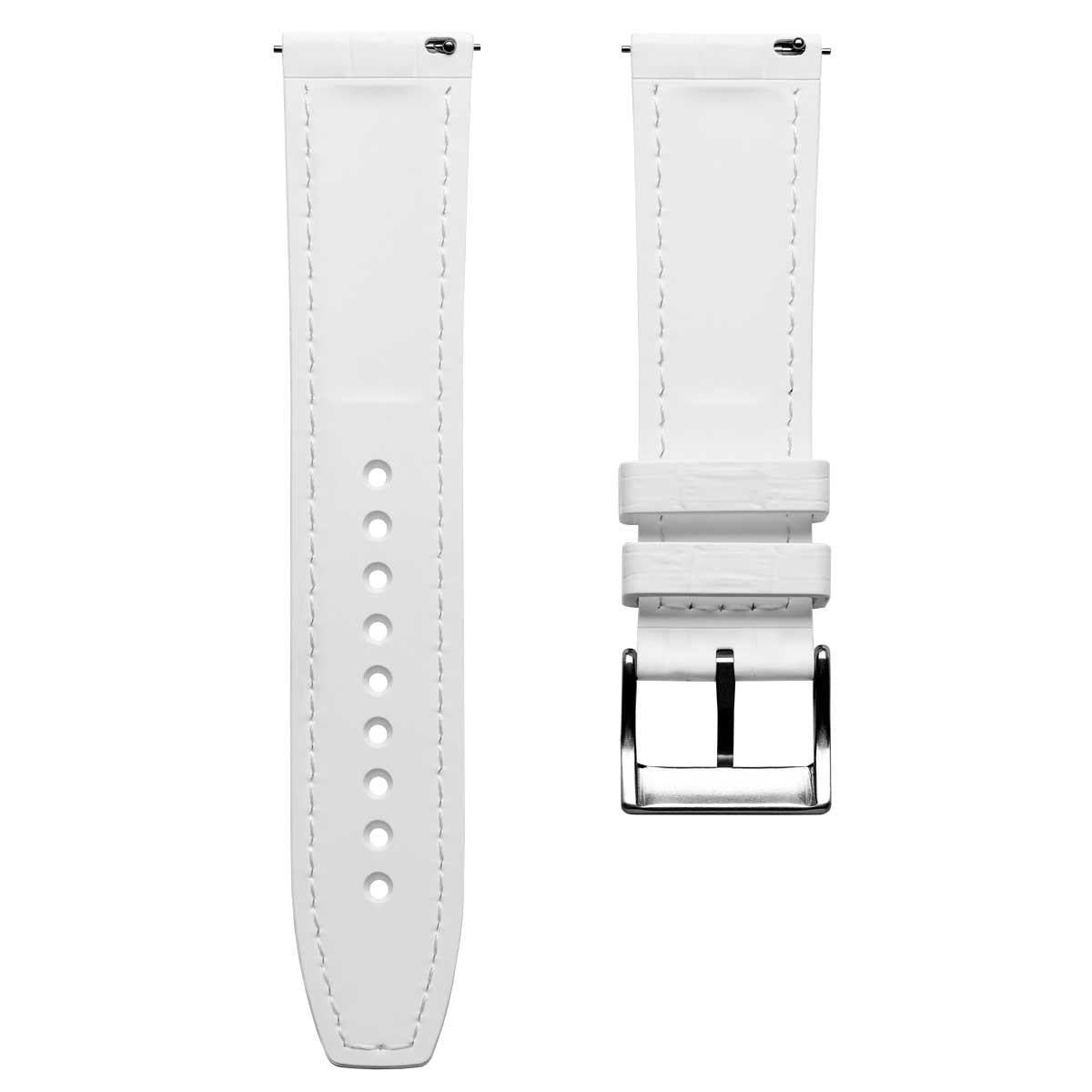 Everglade Alligator Pattern FKM Rubber Strap - Ivory White