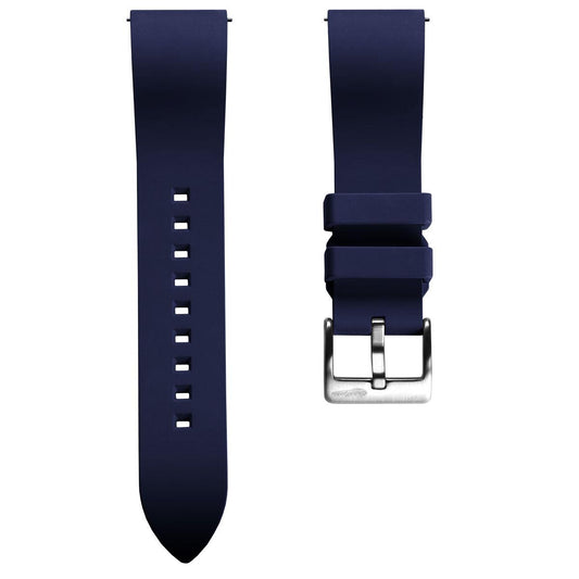 WatchGecko Sennen Quick-Release FKM Rubber Watch Strap - Blue