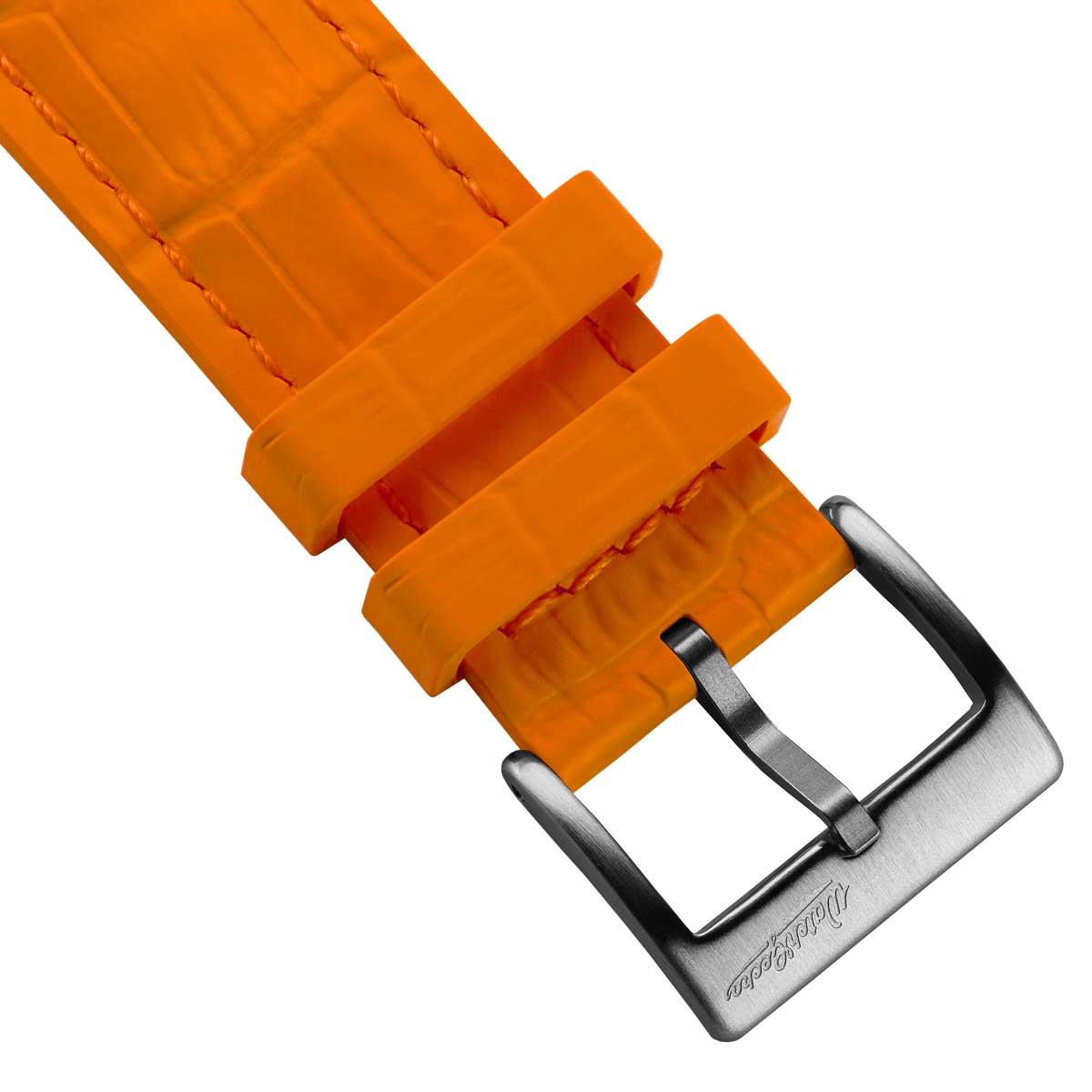 Everglade Alligator Pattern FKM Rubber Strap - Signal Orange