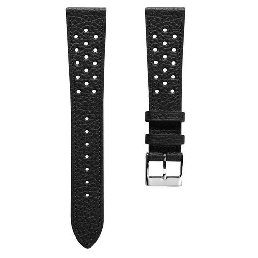 Ashdown Togo Leather Racing Watch Strap - Black