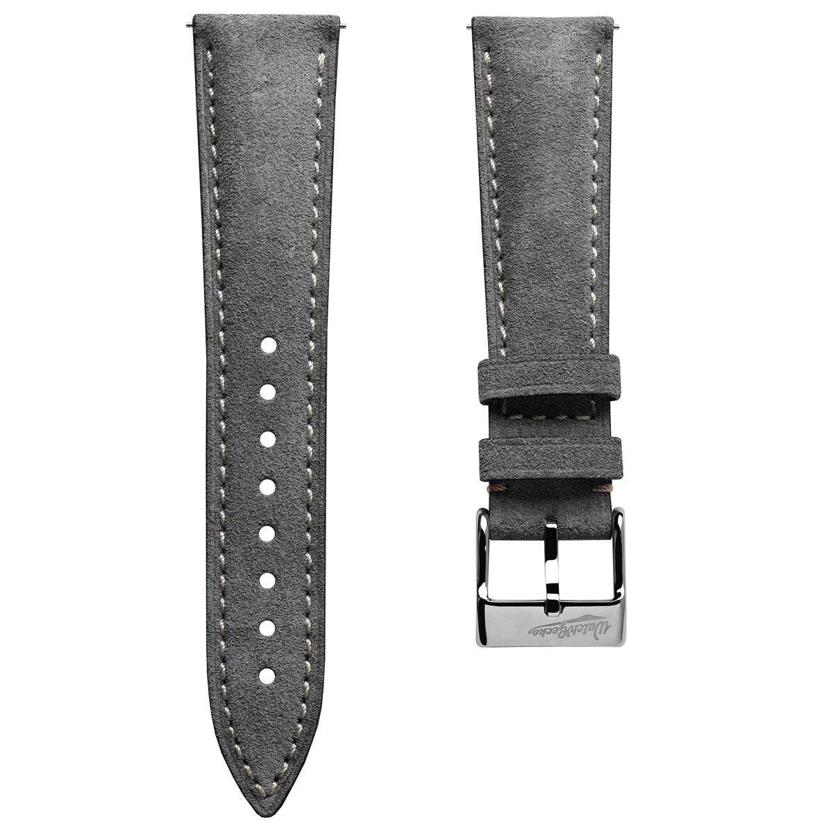Original Highley Padded Suede Italian Leather Watch Strap - Antracite