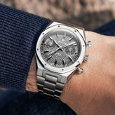 Nivada Grenchen F77 SST Chrono Mecaquartz Grey MK2 - 38mm - Flat Links Bracelet