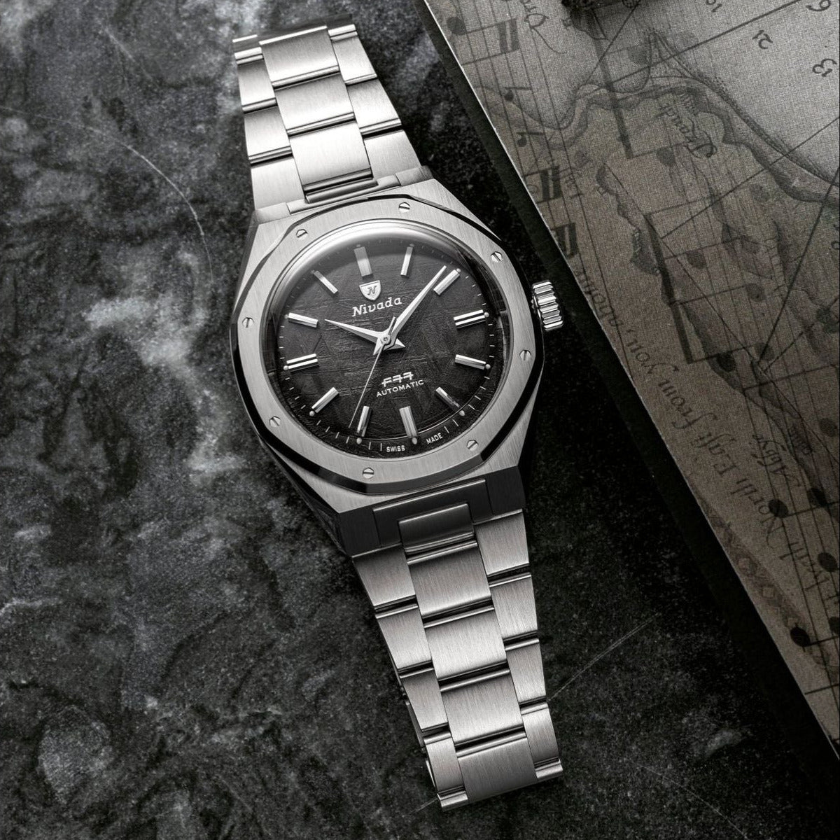 Nivada Grenchen F77 SST Meteorite MK2 - 38mm - Flat Links Bracelet