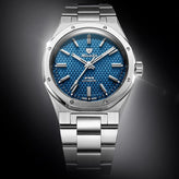 Nivada Grenchen F77 SST Blue MK2 - 38mm - Flat Link Bracelet