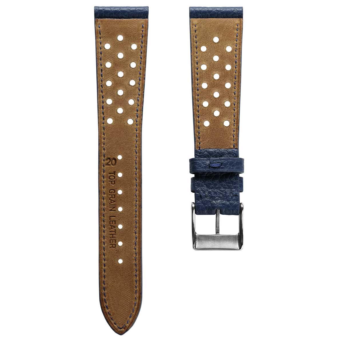 Ashdown Togo Leather Racing Watch Strap - Blue