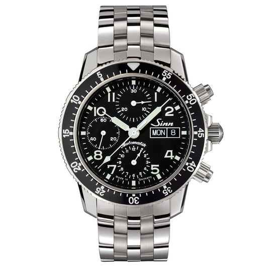 Sinn 103 St Sa - Chronograph - Black Dial - Fine Link Bracelet