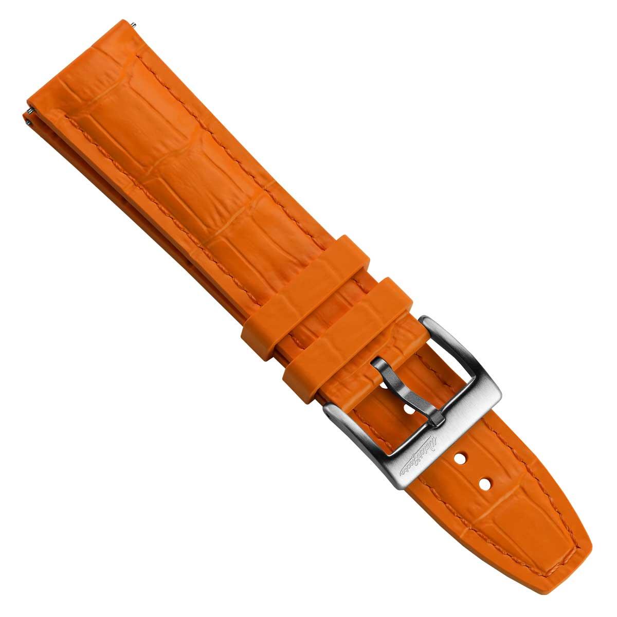 Everglade Alligator Pattern FKM Rubber Strap - Signal Orange
