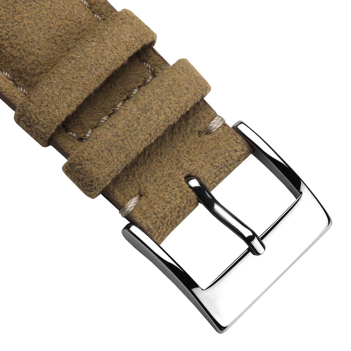 Laverton Padded Alcantara Handmade Watch Strap - Camel