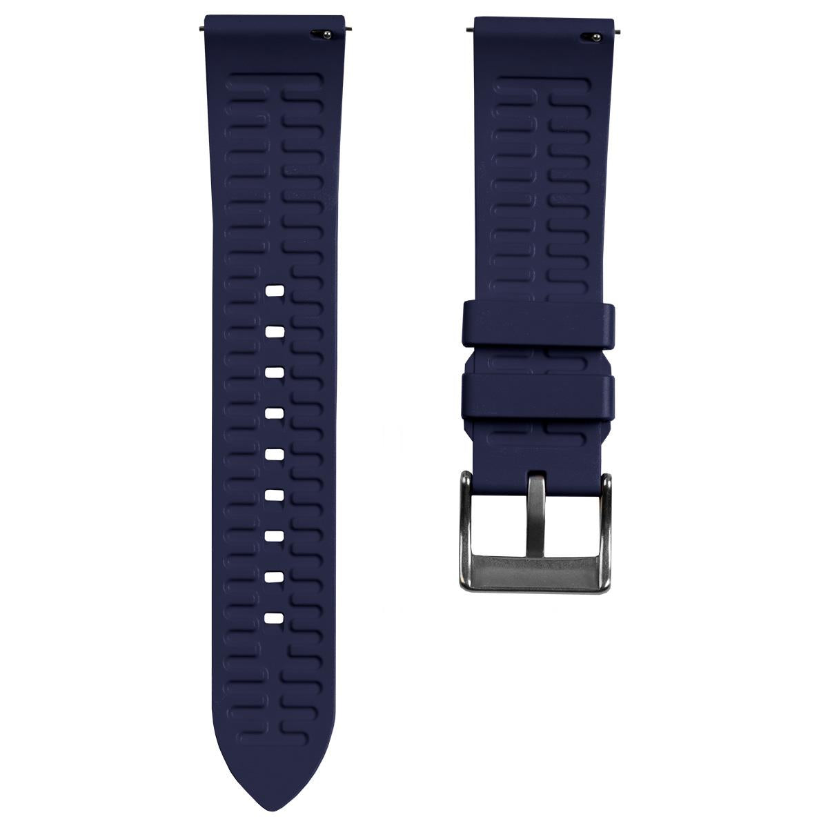 WatchGecko Sennen Quick-Release FKM Rubber Watch Strap - Blue