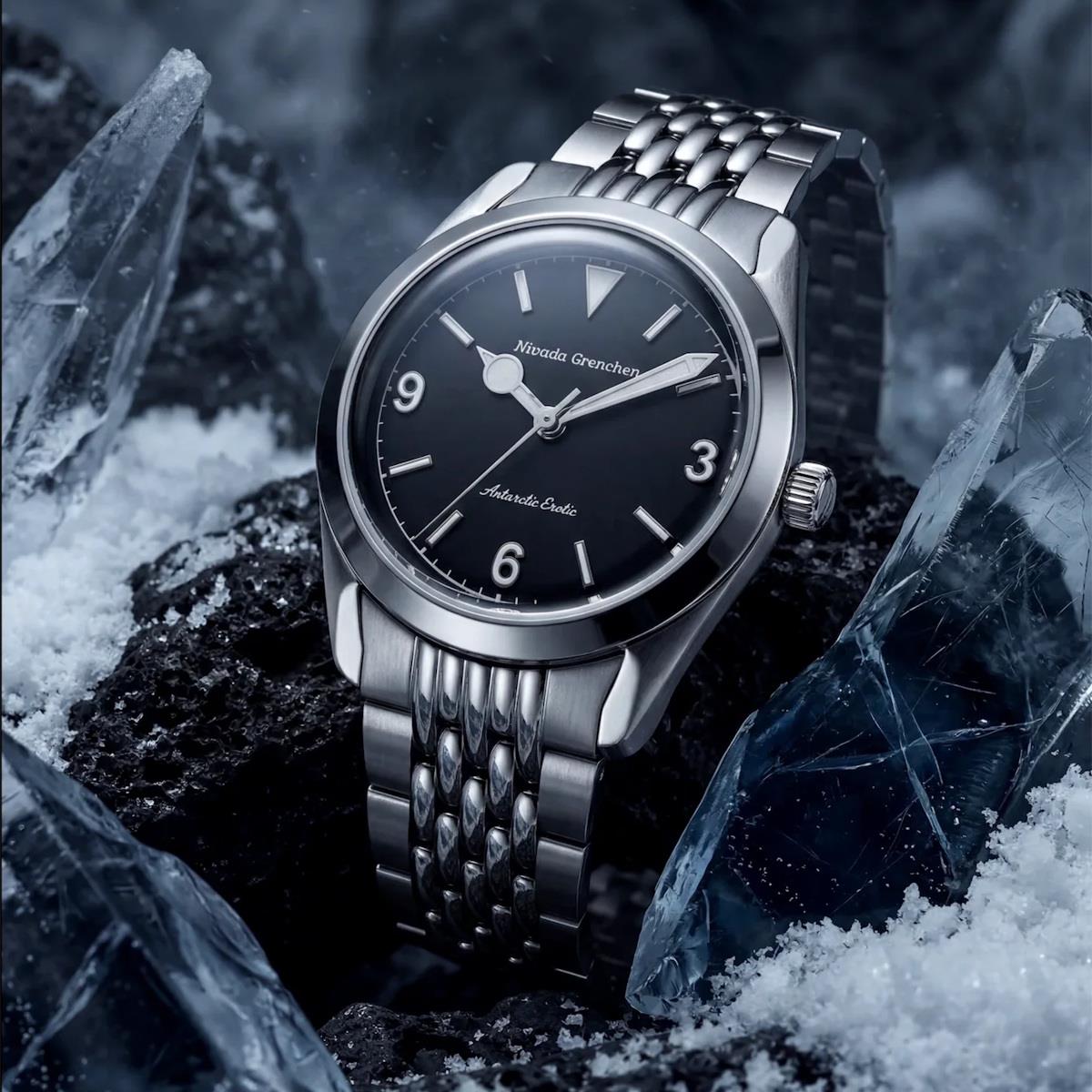 Nivada Grenchen Antarctic Erotic Black with white Super Luminova