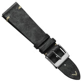 Winslow V-Stitch Patina Leather Watch Strap - Platinum