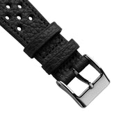 Ashdown Togo Leather Racing Watch Strap - Black