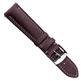 Lerano Tuscan Padded Leather Watch Strap - Bordeaux