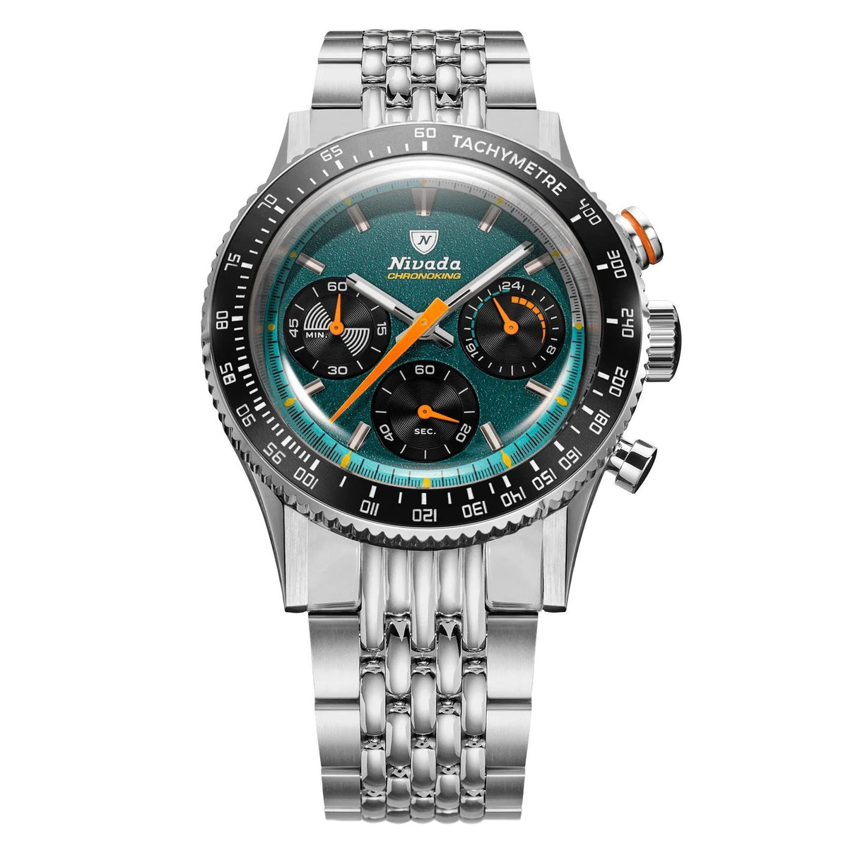 Nivada Grenchen Chronoking Mecaquartz Racing Green - 38mm - Beads of Rice