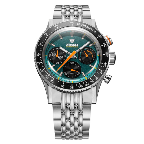 Nivada Grenchen Chronoking Mecaquartz Racing Green - 38mm - Beads
