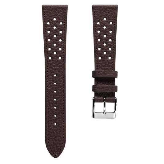 Ashdown Togo Leather Racing Watch Strap - Dark Brown