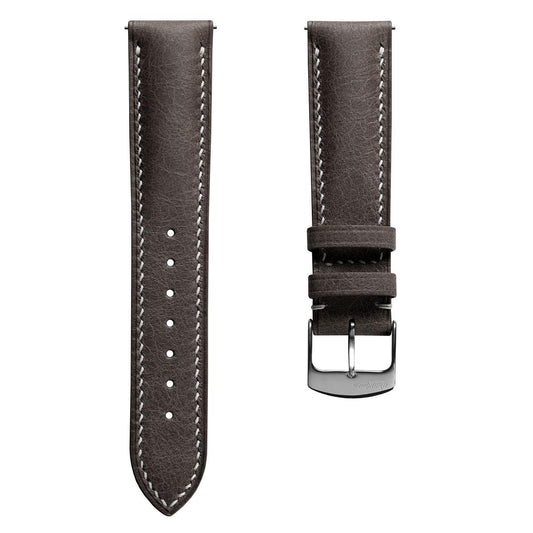 Lerano Tuscan Padded Leather Watch Strap - Dark Brown