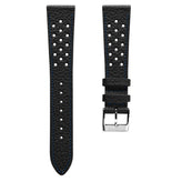 Ashdown Togo Leather Racing Watch Strap - Black / Blue