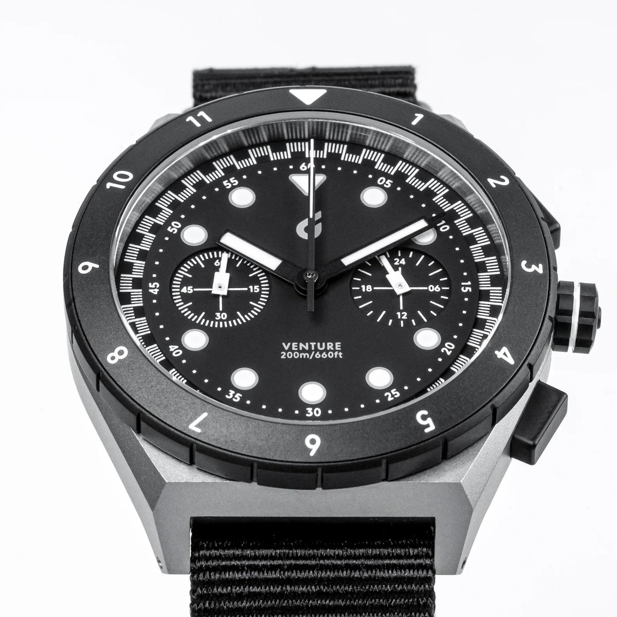 Boldr Venture Titanium Chronograph Watch Velo Nocturne