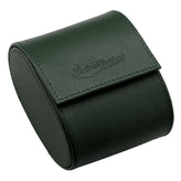 WatchGecko Single Leather Watch Case - Green / Beige