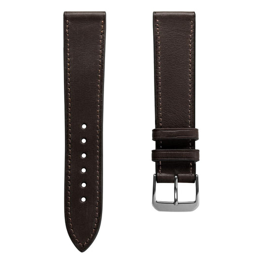 Handmade and Handstiched Leather Watch Strap - Mocha