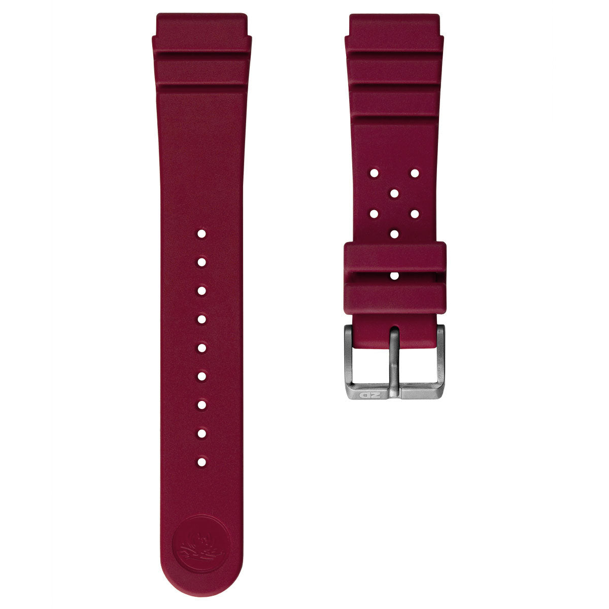 284 Italian Rubber Diver's Watch Strap - Burgundy