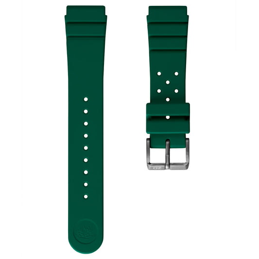 284 Italian Rubber Diver's Watch Strap - Emerald Green