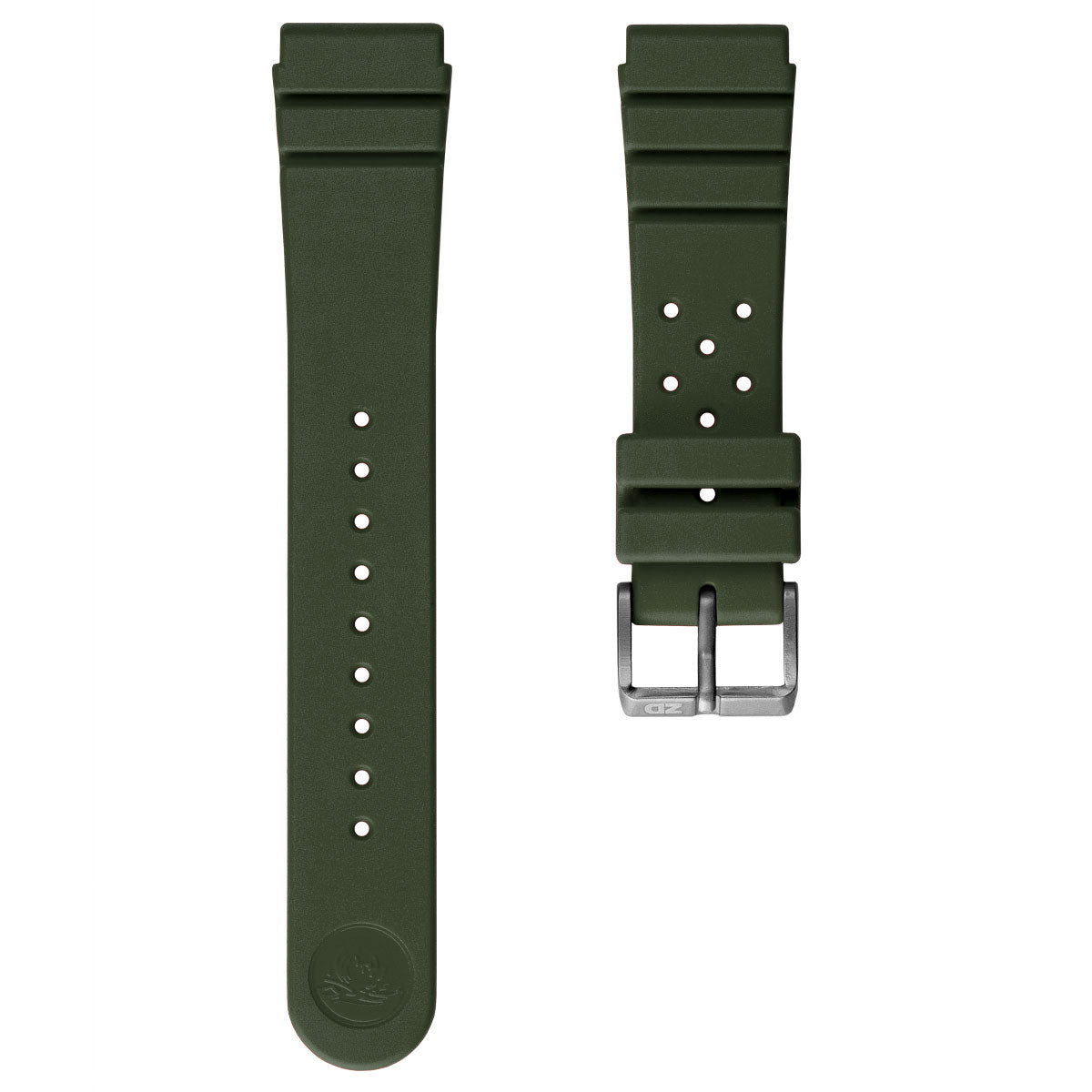 284 Italian Rubber Diver's Watch Strap - Army Green