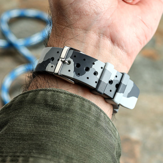WatchGecko 285 Italian Rubber Diver s Watch Strap Dark Blue