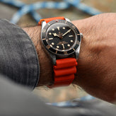 ZULUDIVER 285 Italian Rubber Diver's Watch Strap - Orange