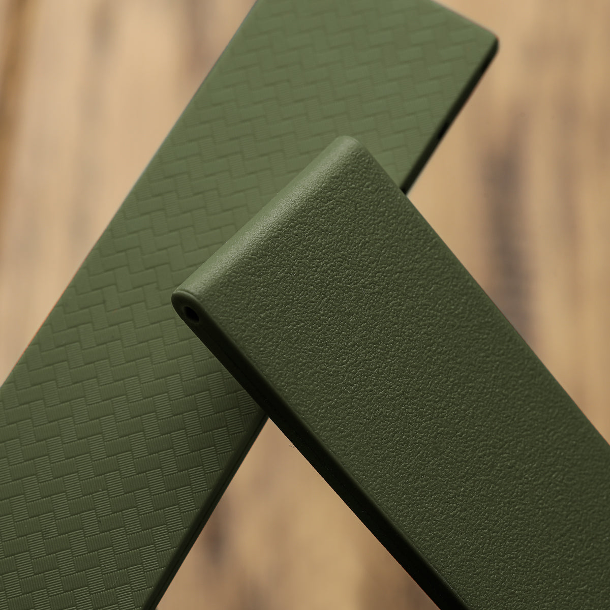 400 CTS Italian Rubber Divers Reversible Watch Strap - Military Green - Brushed / Polished